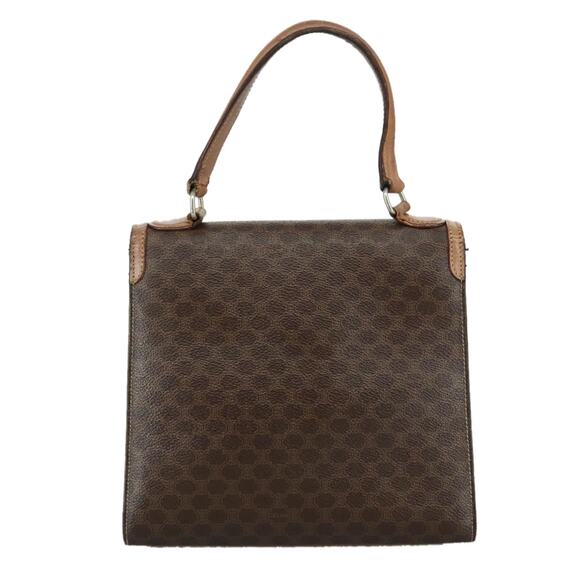 CELINE Macadam Canvas Hand Bag Pvc Leather Brown - Picture 3 of 12